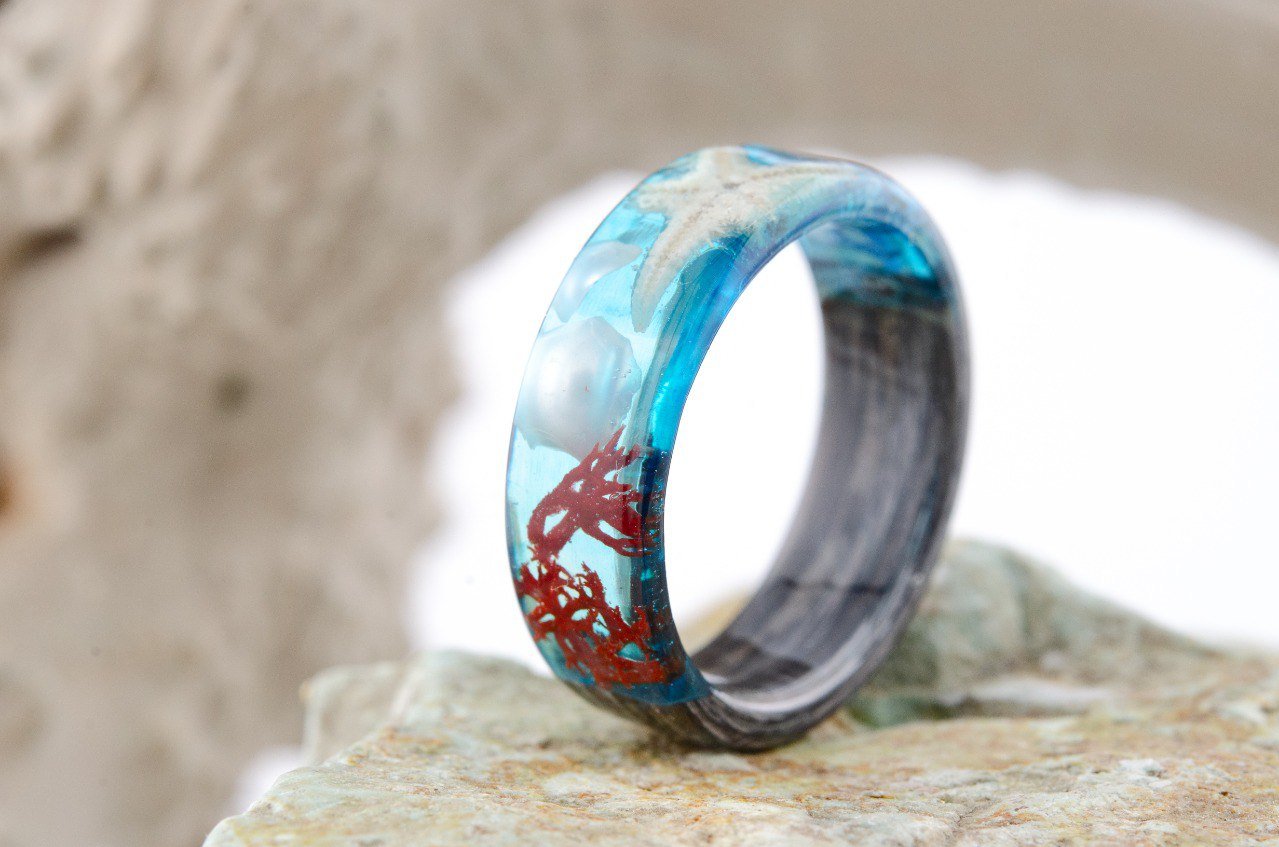 Ocean Resin ring Mermaid Ring - Natali Vogel | Schmuck