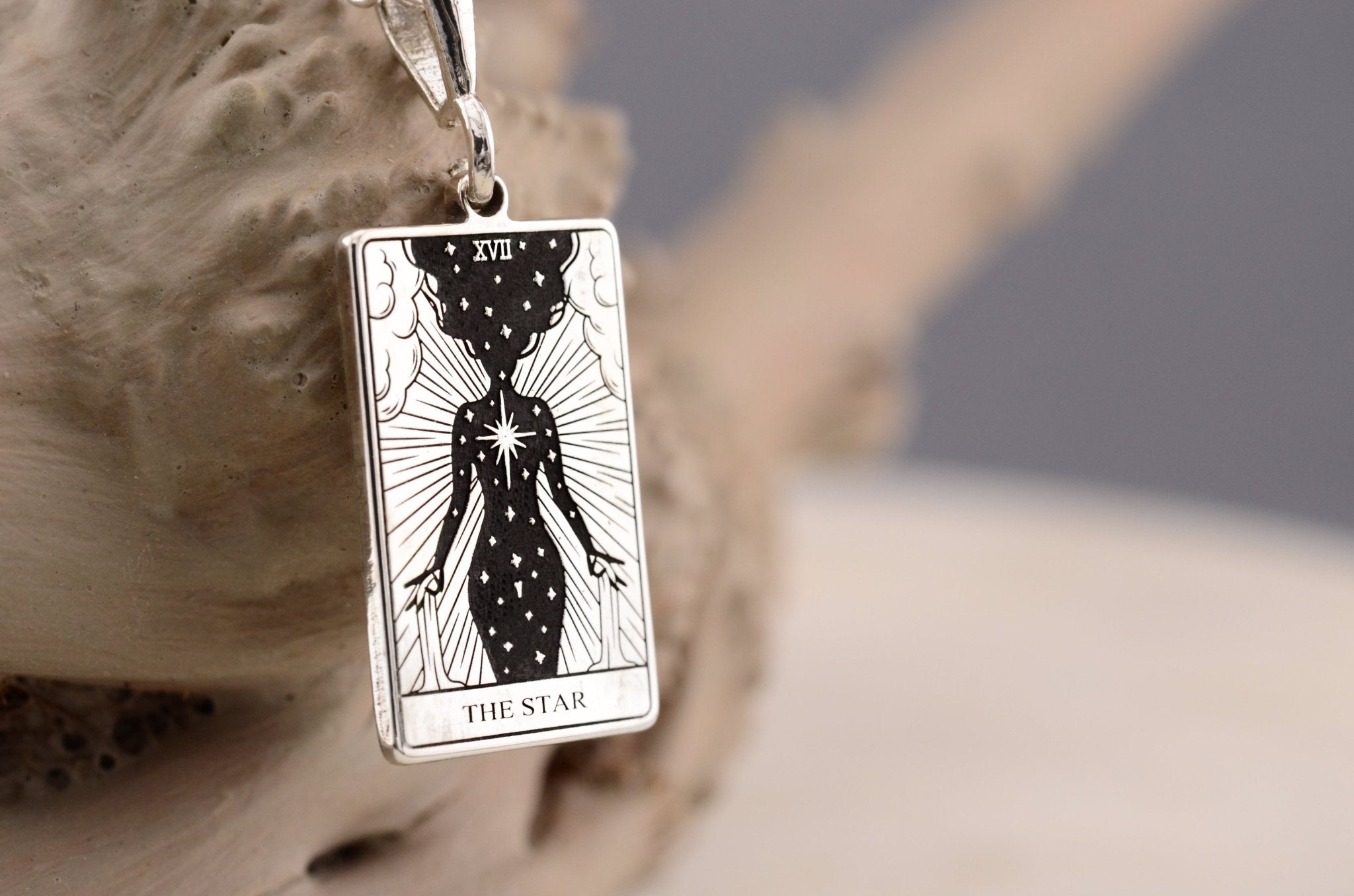 Tarot Halskette „The Star“, Tarotkarten Anhänger Silber - Natali Vogel | Schmuck