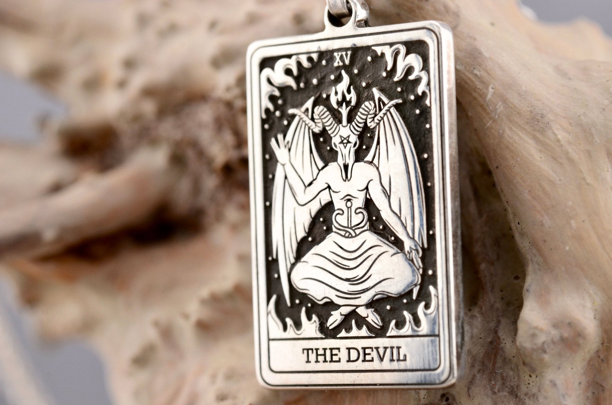 The Devil Tarot Halskette – 925er Silber Anhänger - Natali Vogel | Schmuck