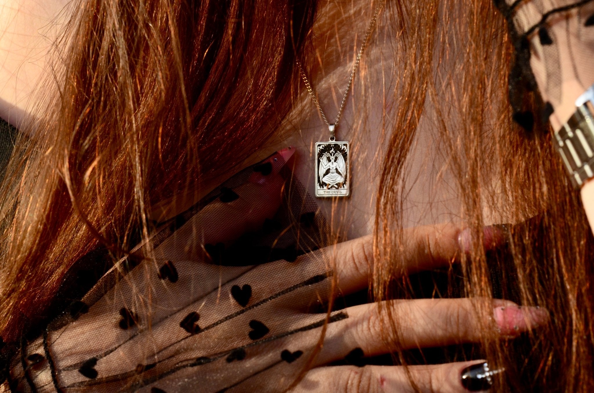 The Devil Tarot Halskette – 925er Silber Anhänger - Natali Vogel | Schmuck