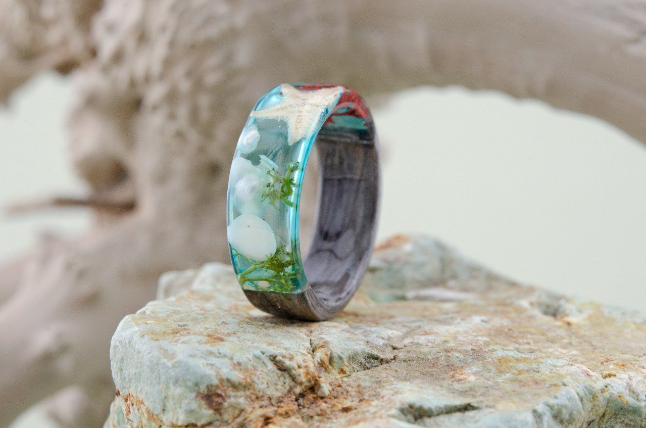 Ocean Resin ring Mermaid Ring - Natali Vogel | Schmuck