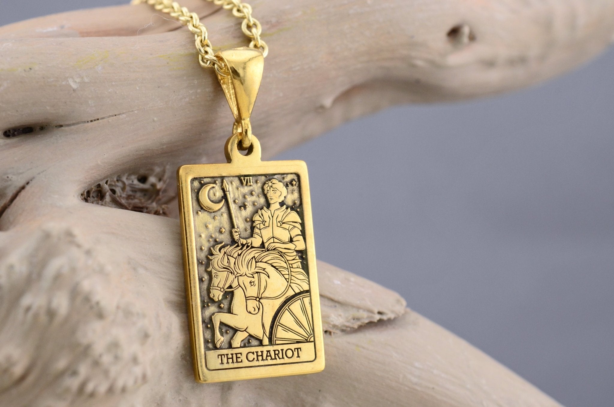 Silber Tarotkette „Der Wagen“ – Handgefertigt - Natali Vogel | Schmuck